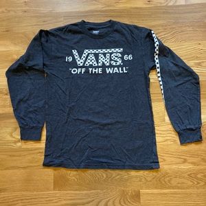 Vans long sleeve off the wall T-shirt checkered logo on front arm
